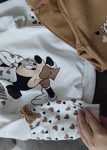 Kız Çocuk Kapüşonlu Baskılı Eşofman Takımı - Görsel 2