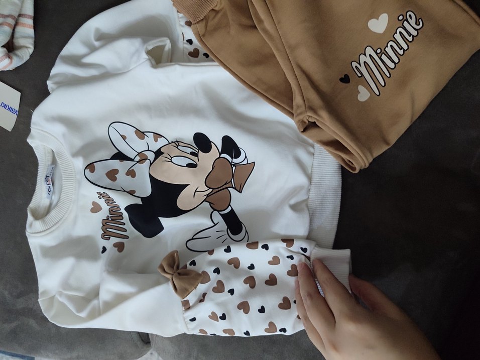 Kız Çocuk Kapüşonlu Baskılı Eşofman Takımı - Görsel 2