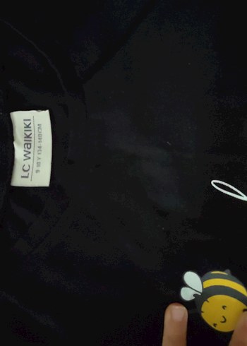 Siyah Baskılı Pamuklu Tişört - Görsel 3