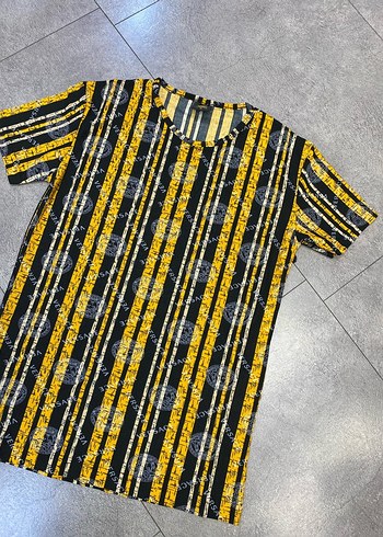 Versace Sarı Çizgili Erkek Tişört