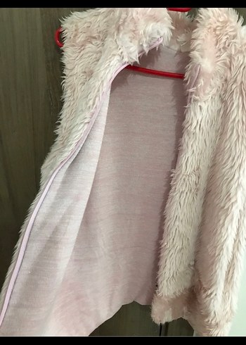 Pembe Peluş Kadın Yelek - Görsel 2