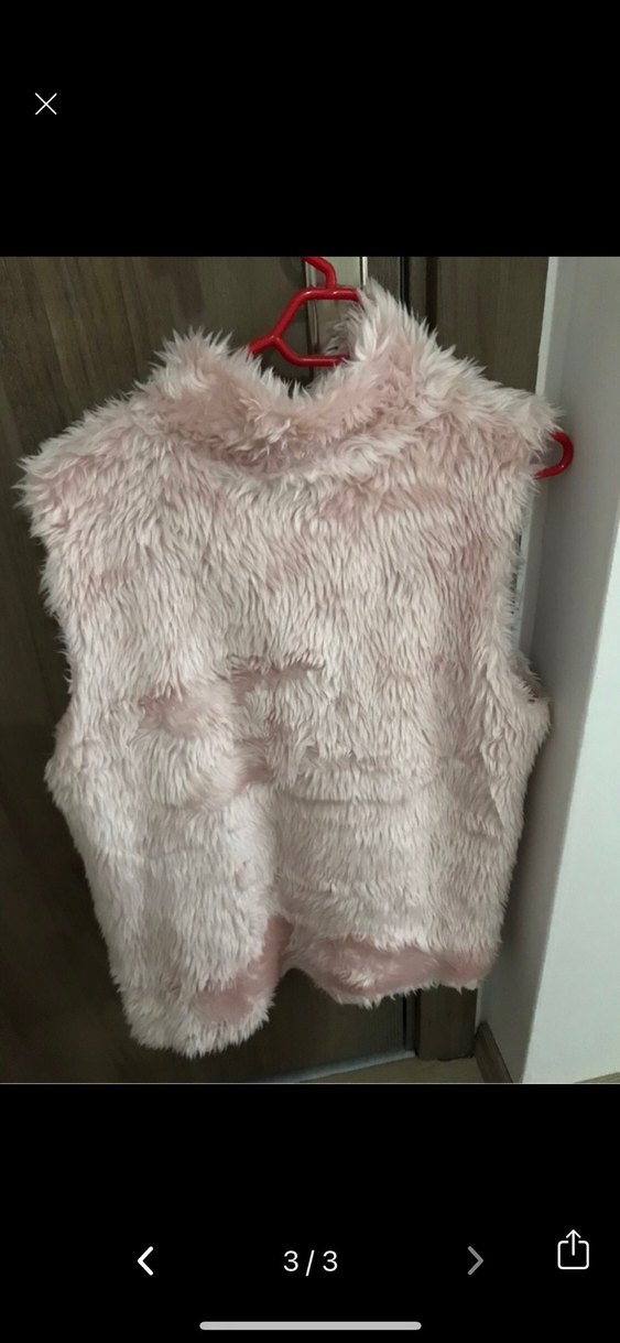 Pembe Peluş Kadın Yelek - Görsel 3