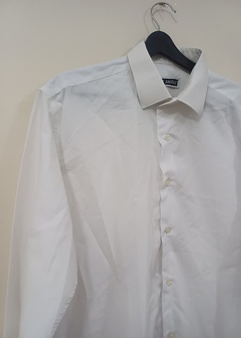 Beyaz Keten Erkek Gömlek - Görsel 2