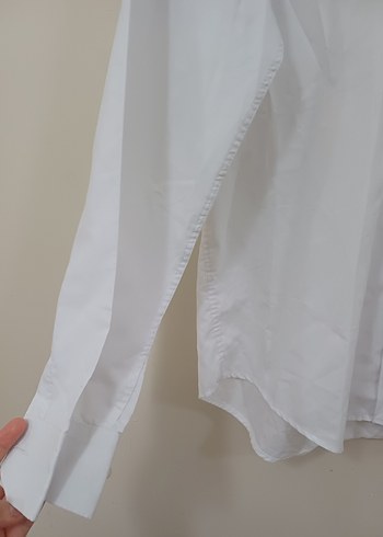 Beyaz Keten Erkek Gömlek - Görsel 4