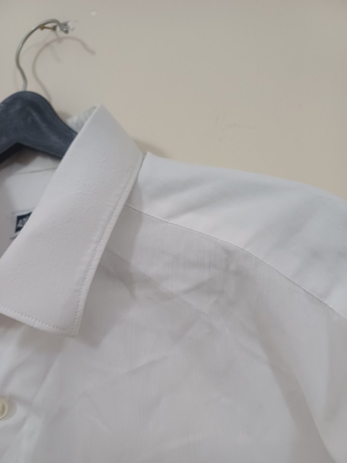 Beyaz Keten Erkek Gömlek - Görsel 3