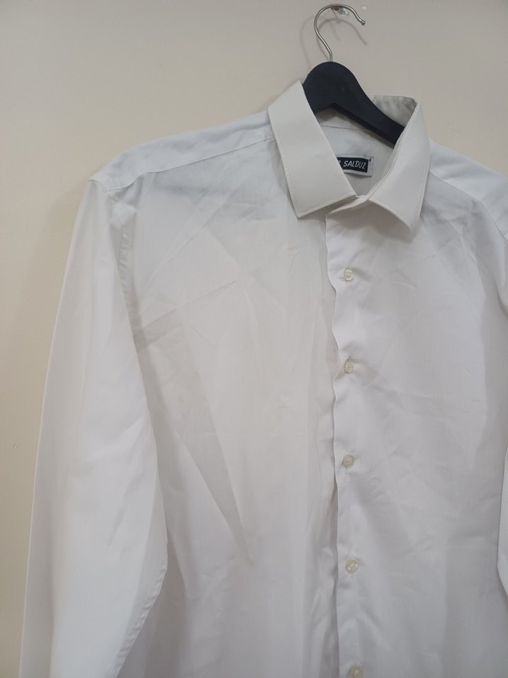 Beyaz Keten Erkek Gömlek - Görsel 2