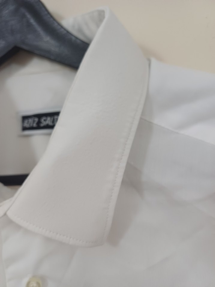 Beyaz Keten Erkek Gömlek - Görsel 5