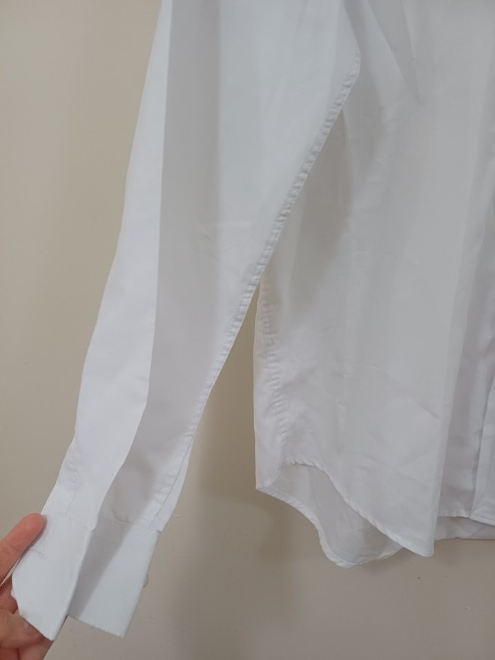 Beyaz Keten Erkek Gömlek - Görsel 4