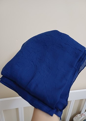 Mavi Keten Kadın Şal Drapeli Bohem Stil - Görsel 2