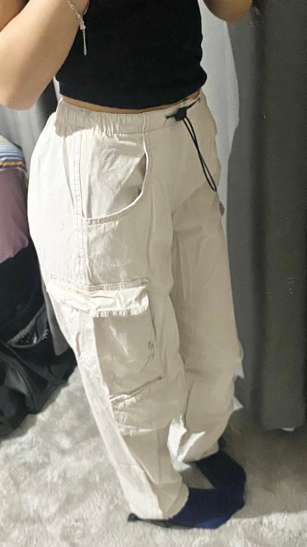 Krem paraşüt pantalon - Görsel 2