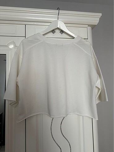 m Beden beyaz Renk Crop oversize tshirt