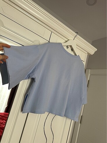 m Beden mavi Renk Crop oversize tshirt