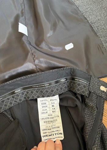 Wenitto -Gri -Siyah Regular Fit Erkek Takım Elbise Üç Parça - Görsel 6