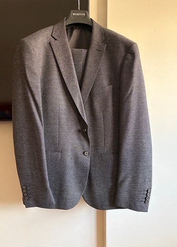 Wenitto -Gri -Siyah Regular Fit Erkek Takım Elbise Üç Parça - Görsel 7