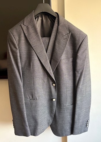 Wenitto-Gri Düğmeli Yelekli Erkek Takım Elbise - Görsel 2