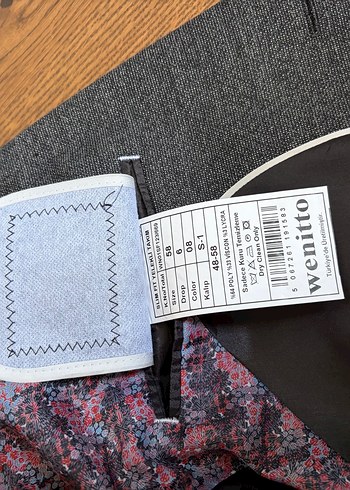 Wenitto-Gri Düğmeli Yelekli Erkek Takım Elbise - Görsel 5