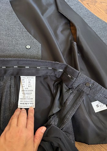 Wenitto-Gri Düğmeli Yelekli Erkek Takım Elbise - Görsel 6