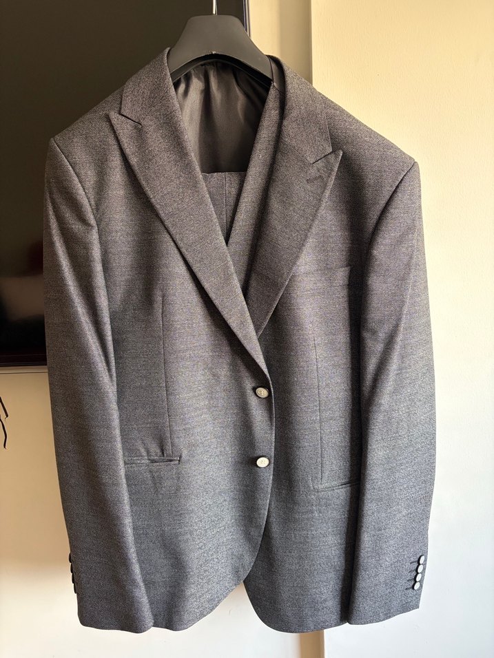 Wenitto-Gri Düğmeli Yelekli Erkek Takım Elbise - Görsel 2