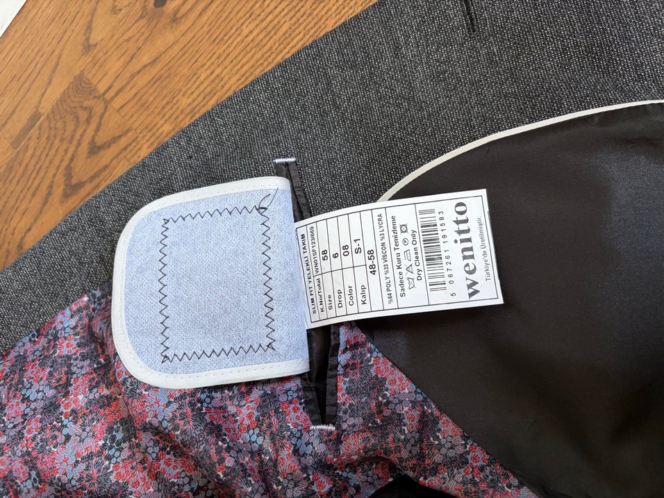 Wenitto-Gri Düğmeli Yelekli Erkek Takım Elbise - Görsel 5