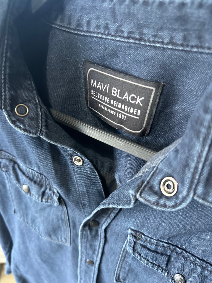 Koyu Mavi Denim Gömlek — görsel 3/5