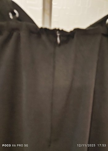 Siyah Drapeli Midi Strappy Elbise - Görsel 5