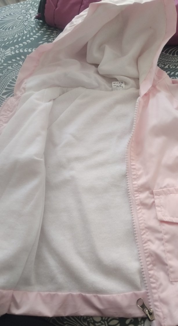 Kız Çocuk Pembe Kapüşonlu Düğmeli Ceket - Görsel 3