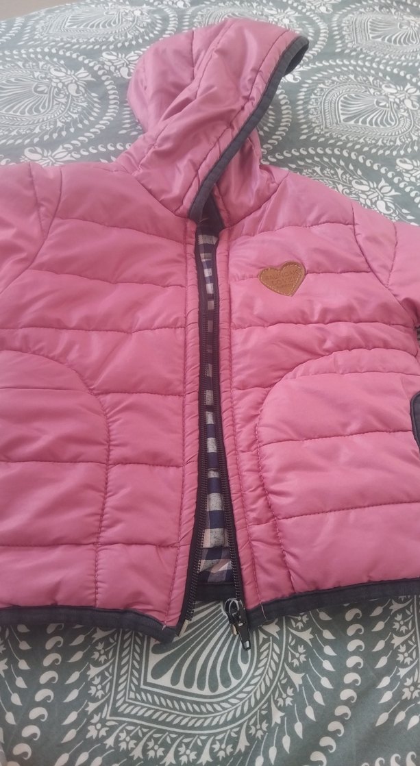 Kız Çocuk Parlak Pembe Fermuarlı Mont - Görsel 3