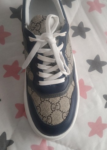 Gucci Baskılı Mavi Kadın Spor Ayakkab birebir ithl - Görsel 3