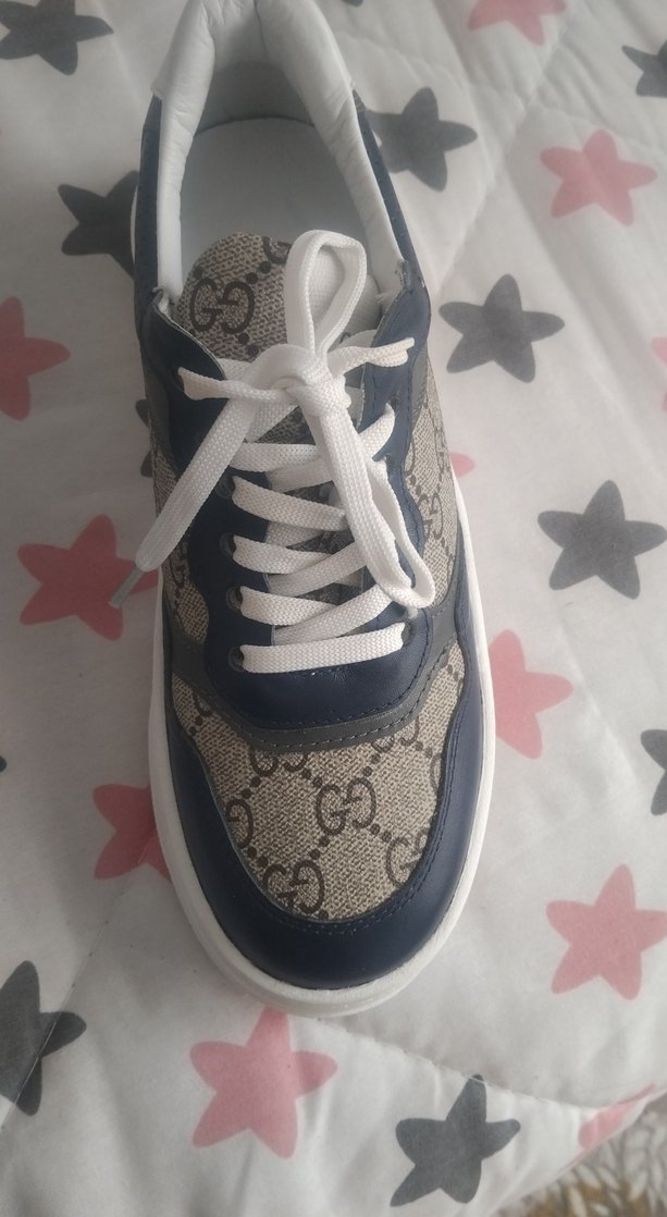 Gucci Baskılı Mavi Kadın Spor Ayakkab birebir ithl - Görsel 3