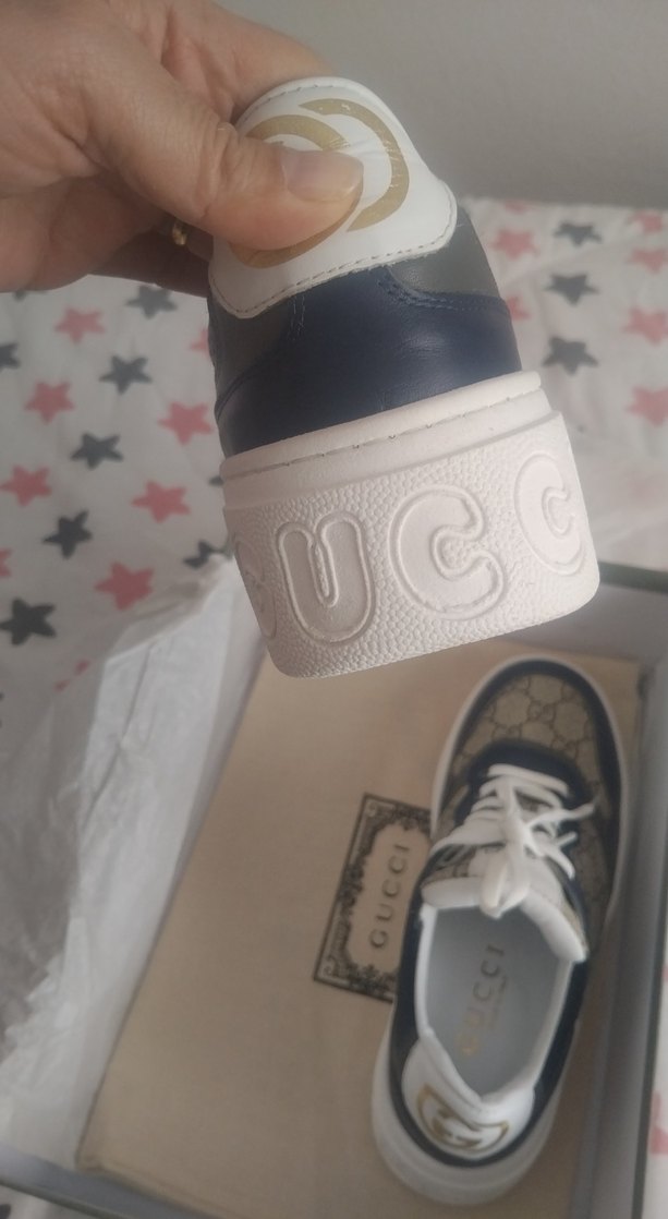 Gucci Baskılı Mavi Kadın Spor Ayakkab birebir ithl - Görsel 2