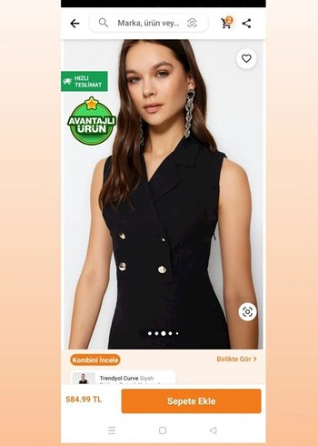 Siyah Düğmeli Uzun Kalem Elbise - Görsel 3