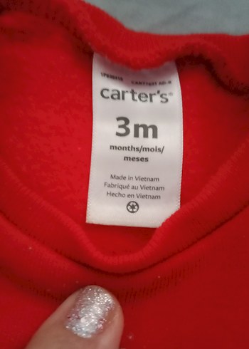 kırmızı alt üst takım,carter,s marka 3,4 aya olur - Görsel 3