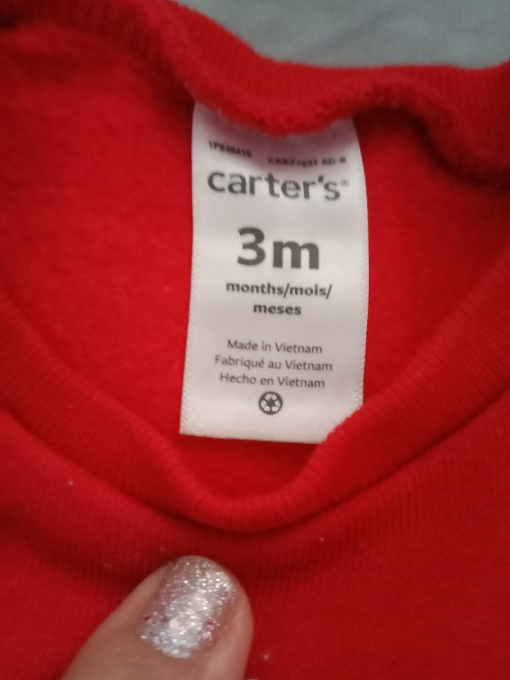 kırmızı alt üst takım,carter,s marka 3,4 aya olur - Görsel 3