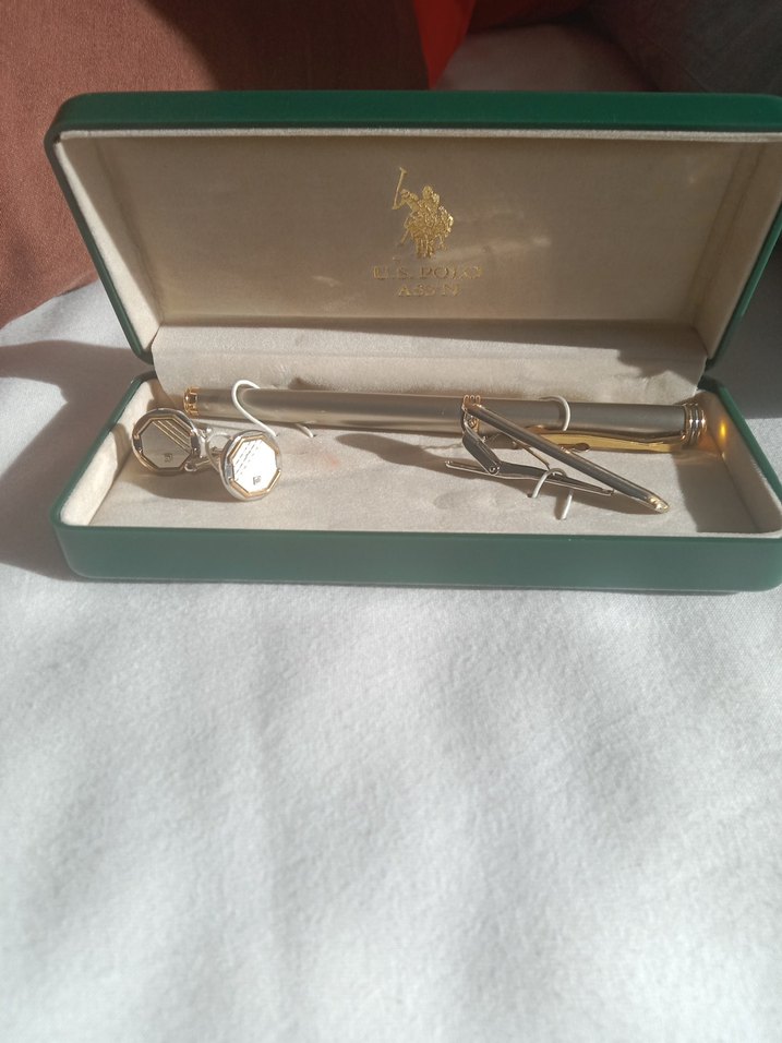 Altın Renkli Klips ve Kravat İğnesi Seti - Görsel 2