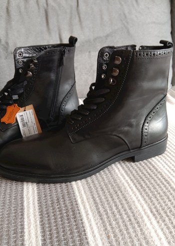 Siyah Deri Erkek bot,fabrika marka hakiki deri, - Görsel 2