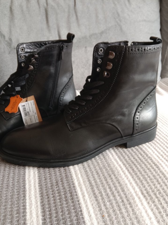 Siyah Deri Erkek bot,fabrika marka hakiki deri, - Görsel 2