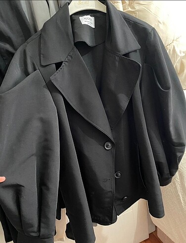 s Beden siyah Renk kısa trençkot markası hooops