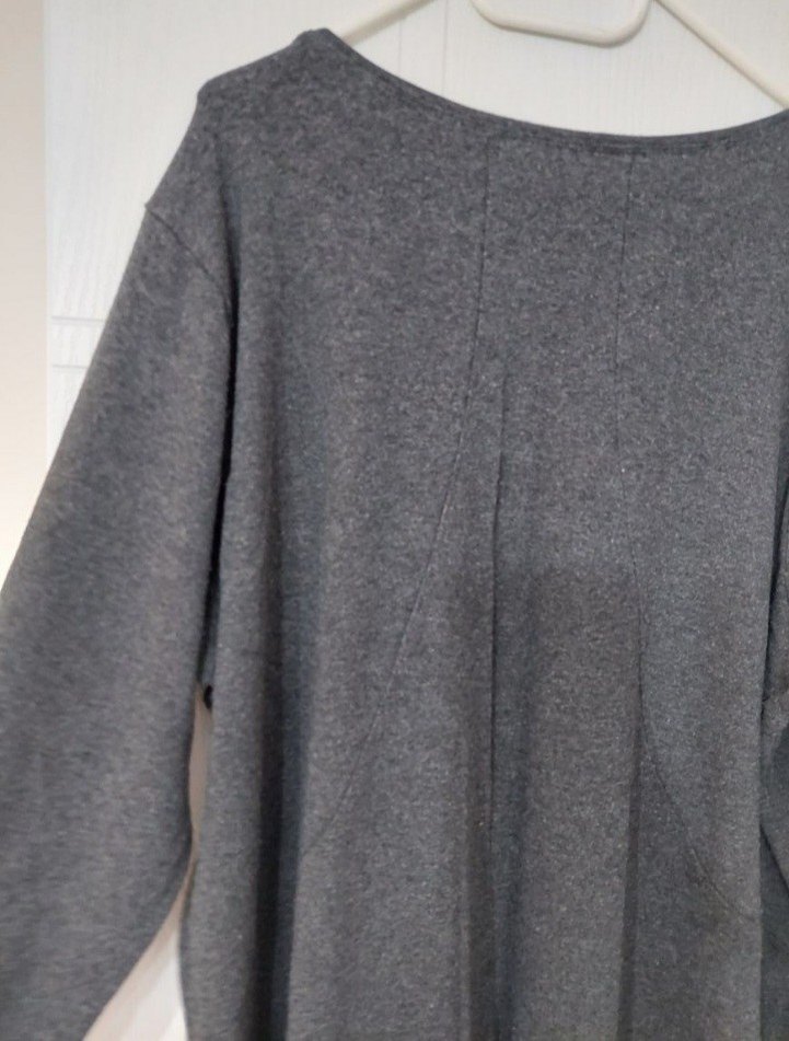 Nakışlı Gri yarim kollu dokuma bluz - Görsel 4