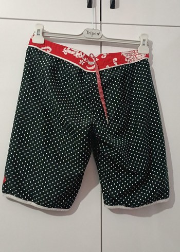 Desenli Kemerli Mini Şort - Görsel 5