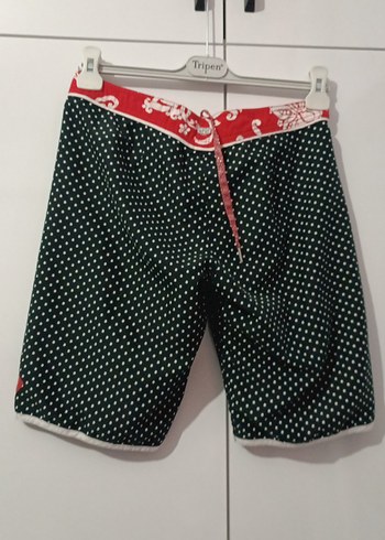 Desenli Kemerli Mini Şort - Görsel 4