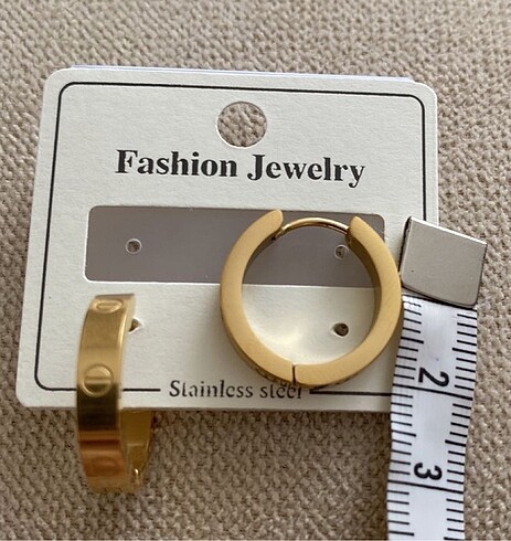 Beden altın Renk Çelik Cartier Model Küpe