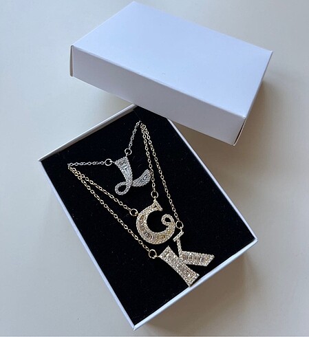 swarovski Çelik Baget Taşlı K Harf Kolye