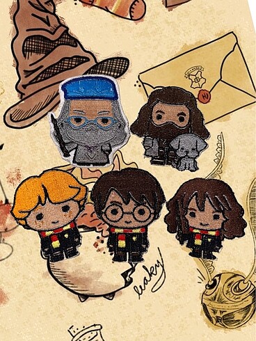 Harry Potter 5'li Hazır Nakış Yama Arma