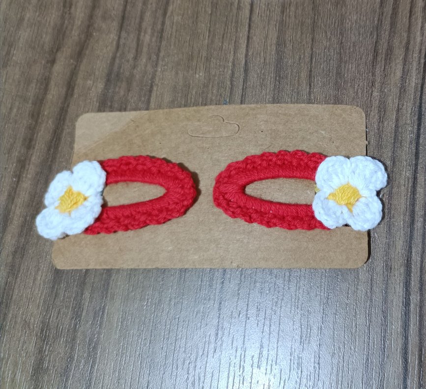 Renkli Örgü Nakışlı Çocuk Toka - Görsel 2