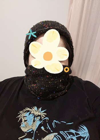 Çok Renkli Örgü Bere, Boyunluk ve Eldiven Seti - Görsel 4