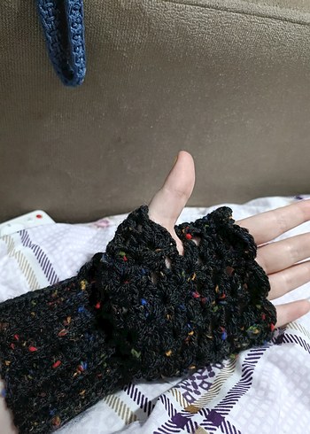 Çok Renkli Örgü Bere, Boyunluk ve Eldiven Seti - Görsel 3