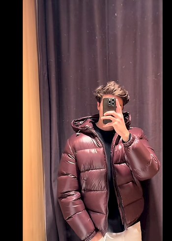 Zara bordo kuş tüyü mont - Görsel 3