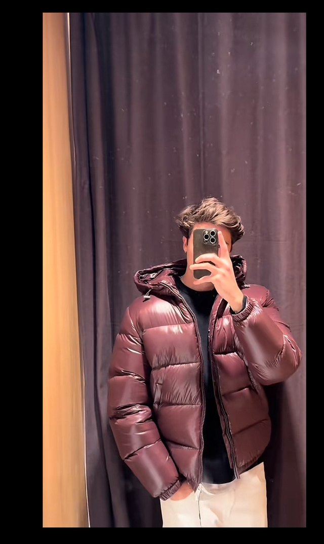 Zara bordo kuş tüyü mont - Görsel 3