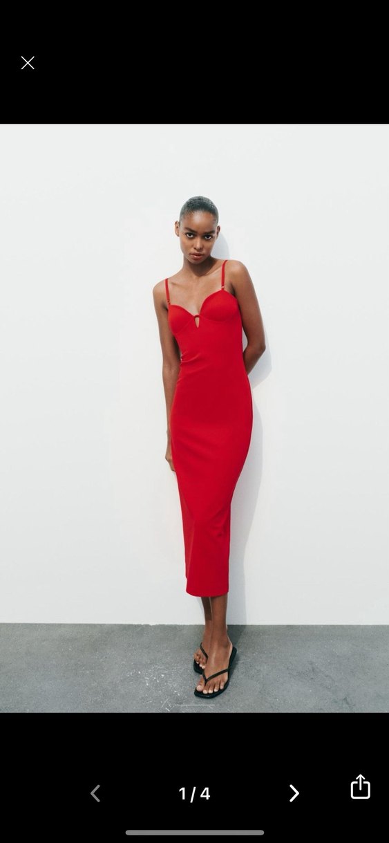 Kırmızı Straplez Uzun Kadın Abiye Elbise - Görsel 3