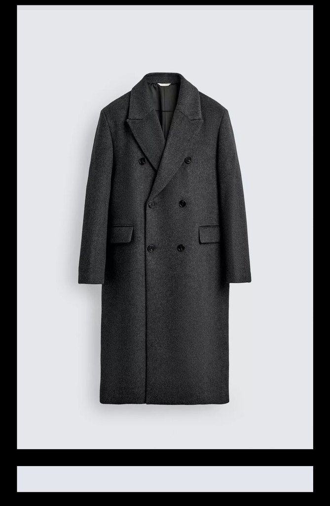 Zara Uzun Gri Kaban - Görsel 2